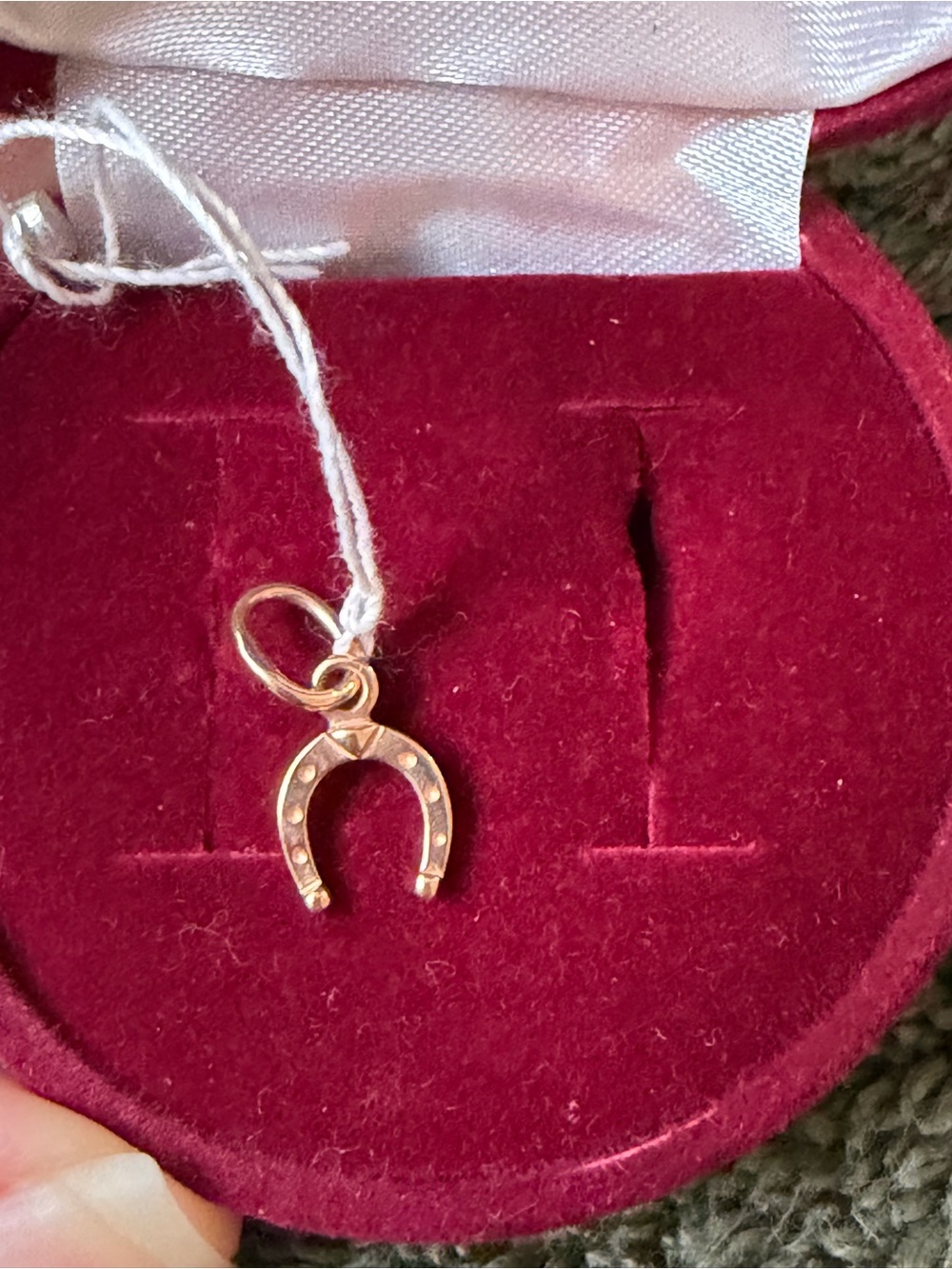 New 14K Gold Horseshoe Charm Pendant - Lucky Symbol